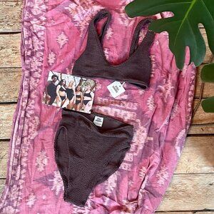 Youswim Eva High Waist Two Piece Swimsuit Espresso, NWT